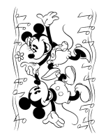 A coloring page of mickey mouse